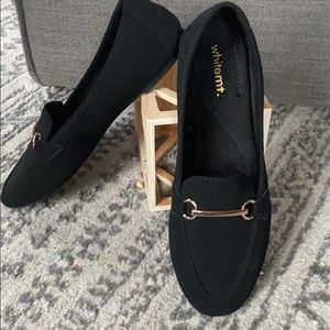 Black Velvet slip on dress shoes.